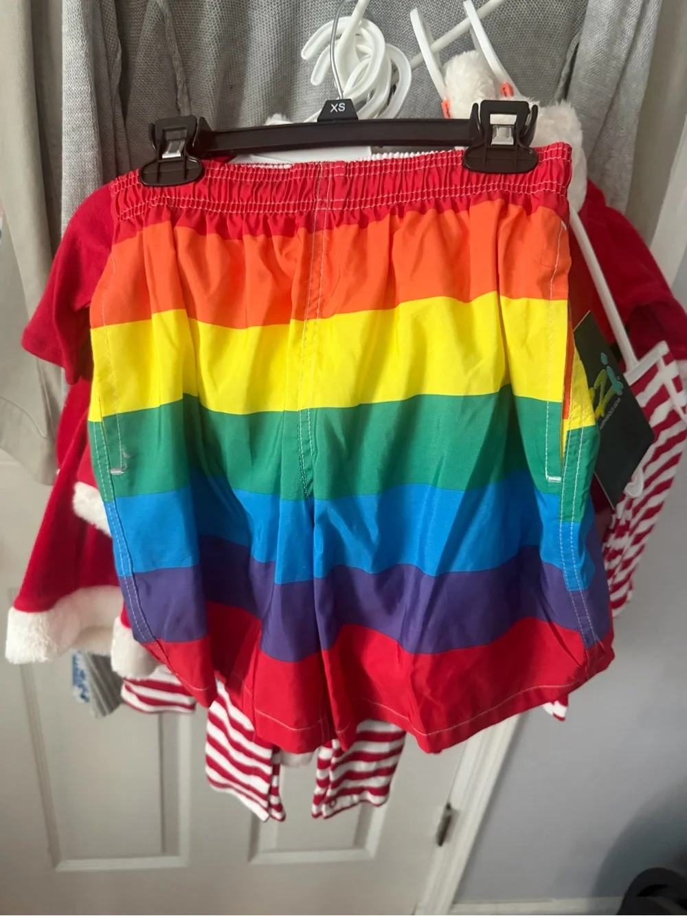 UZZI Rainbow Color little kids Swim trunks Bathing Suit Size XS new